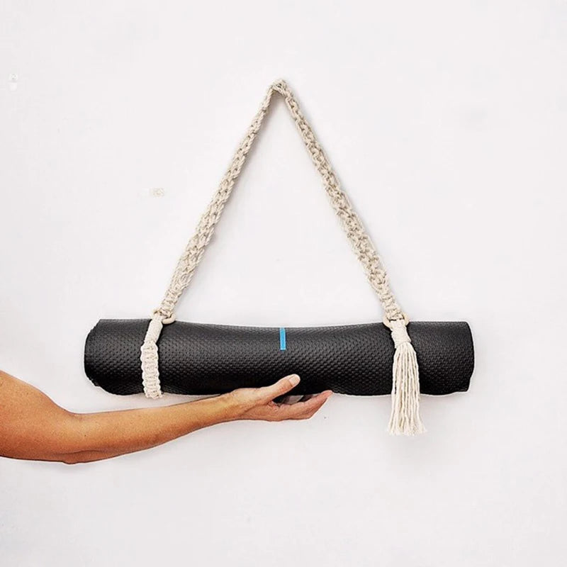 Newest Yoga Mat Carry Strap Handmade Boho Crochet Macrame Adjustable Shoulder Strap for Yoga Mat Sling Pilates Exercise Fitness