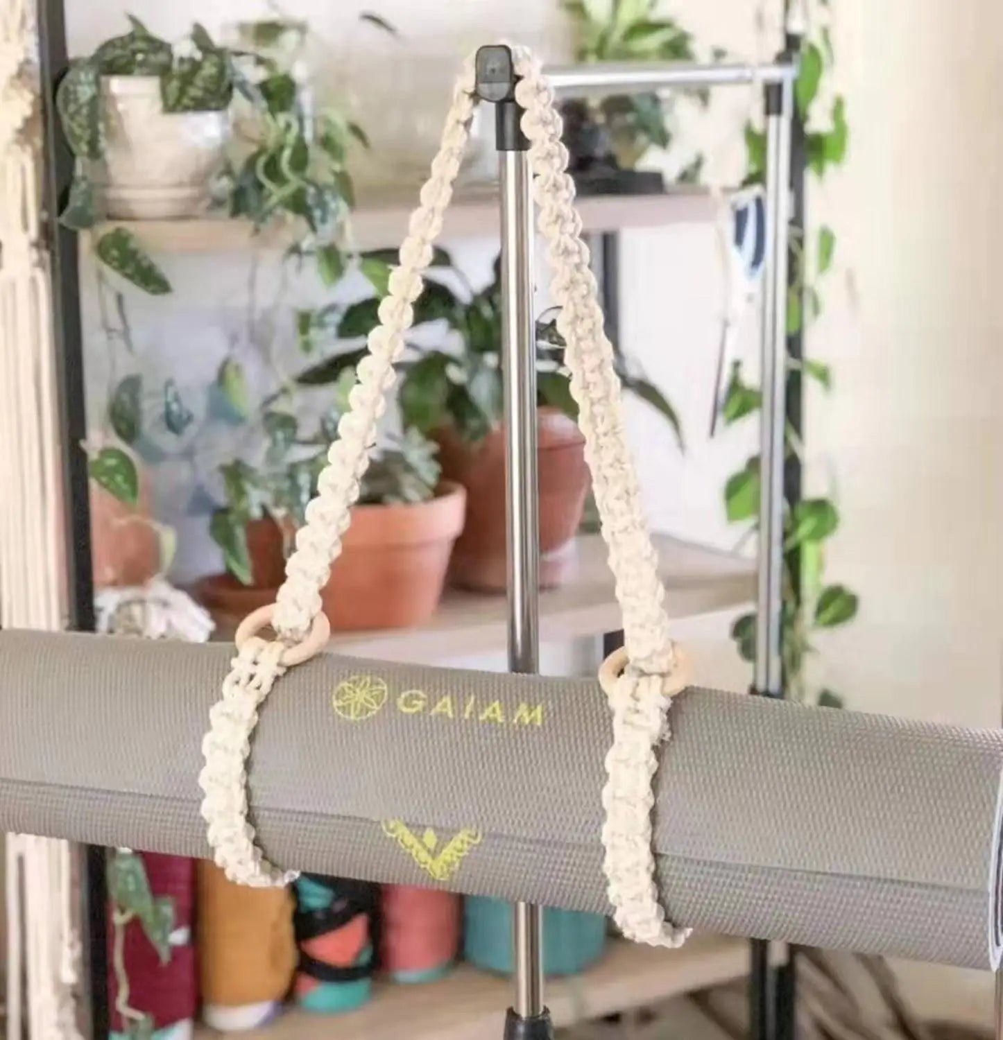 Newest Yoga Mat Carry Strap Handmade Boho Crochet Macrame Adjustable Shoulder Strap for Yoga Mat Sling Pilates Exercise Fitness