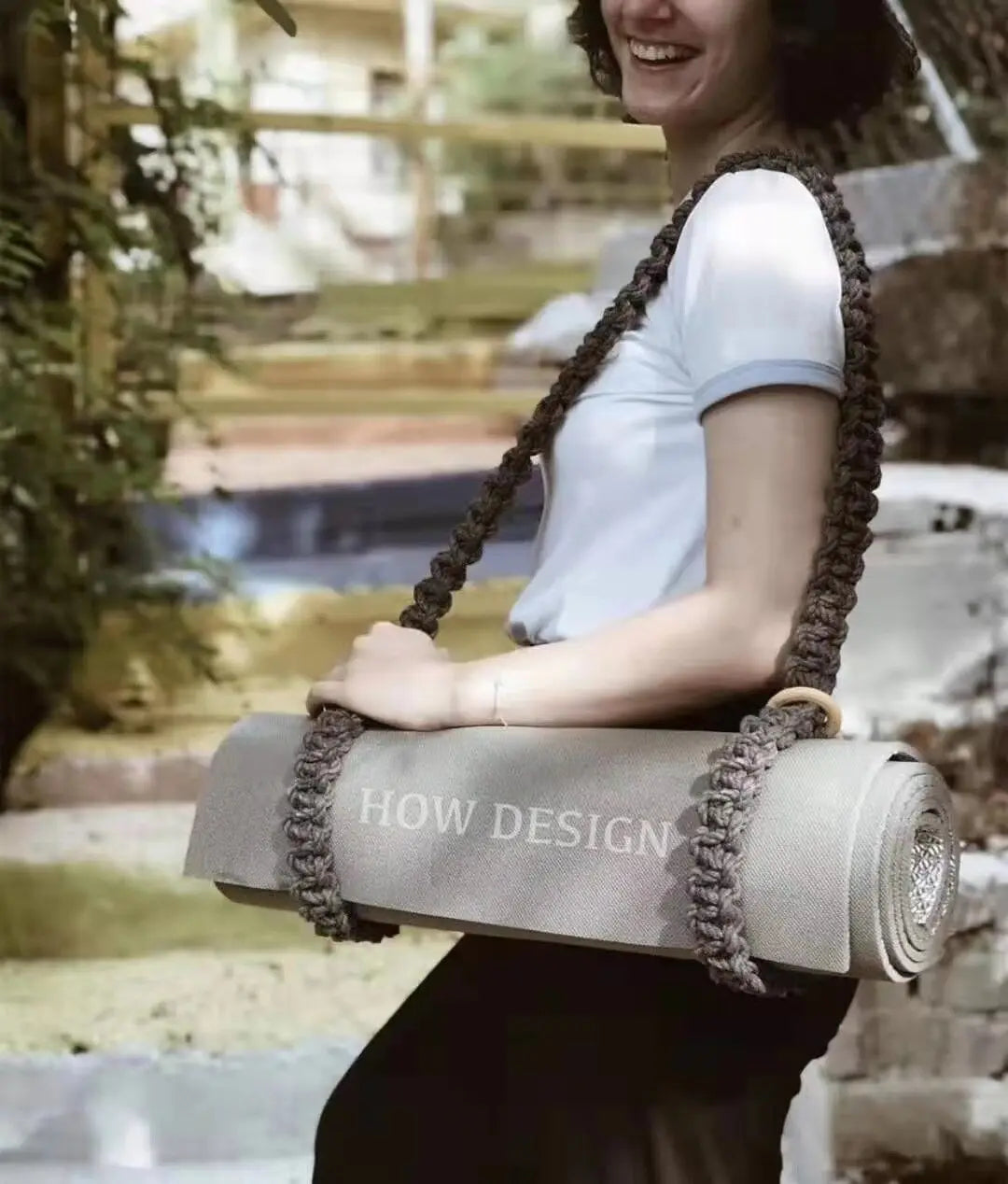 Newest Yoga Mat Carry Strap Handmade Boho Crochet Macrame Adjustable Shoulder Strap for Yoga Mat Sling Pilates Exercise Fitness