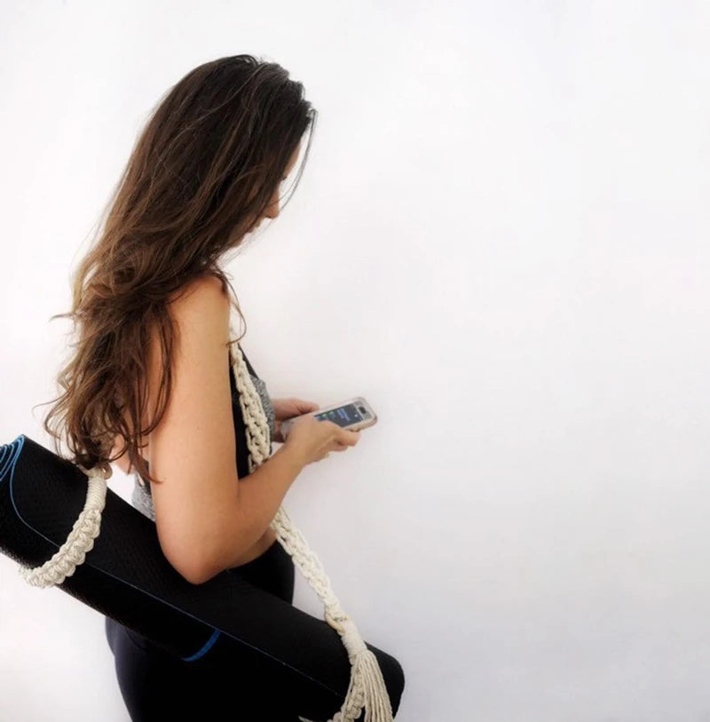 Newest Yoga Mat Carry Strap Handmade Boho Crochet Macrame Adjustable Shoulder Strap for Yoga Mat Sling Pilates Exercise Fitness