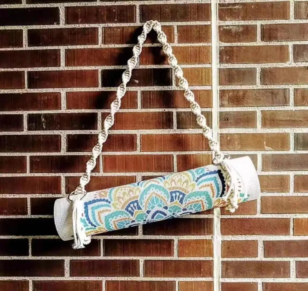 Newest Yoga Mat Carry Strap Handmade Boho Crochet Macrame Adjustable Shoulder Strap for Yoga Mat Sling Pilates Exercise Fitness