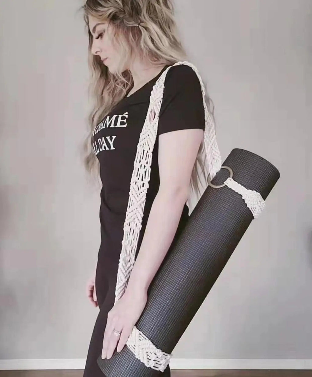 Newest Yoga Mat Carry Strap Handmade Boho Crochet Macrame Adjustable Shoulder Strap for Yoga Mat Sling Pilates Exercise Fitness
